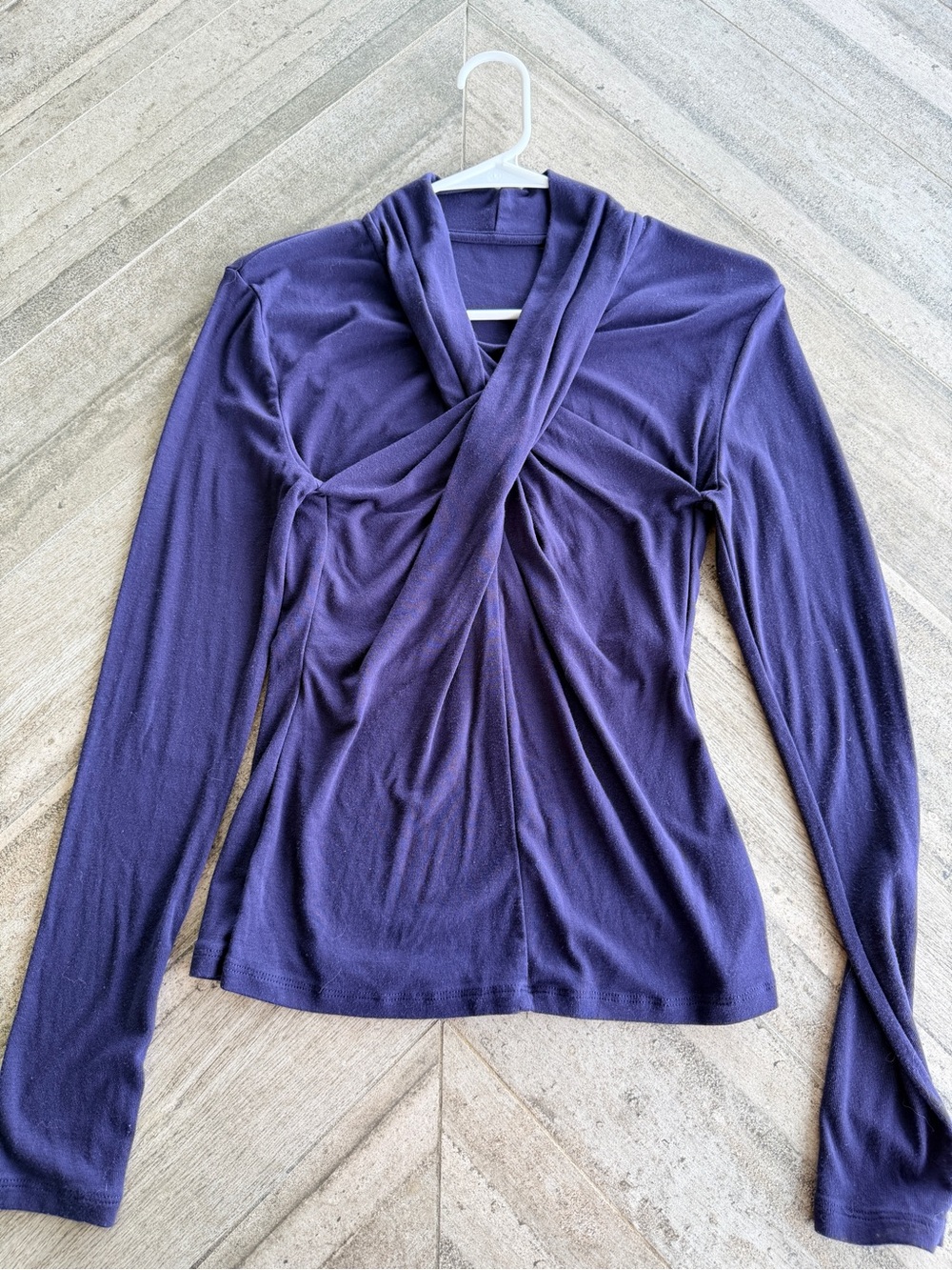 Long-Sleeve Twist Front Top
